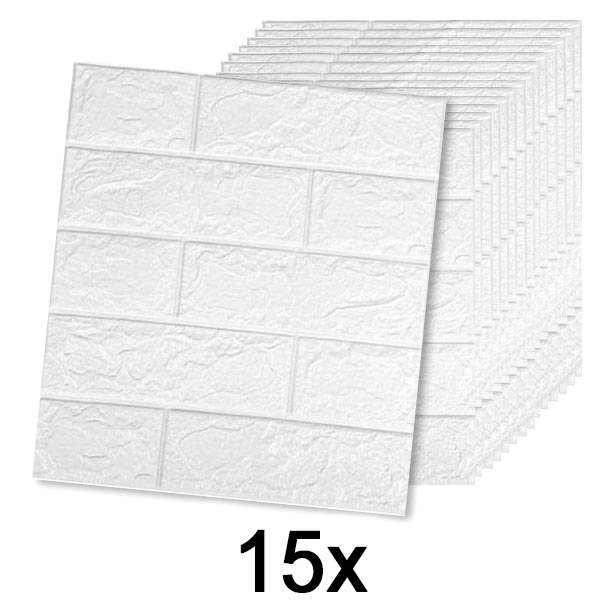 3x Samoljepljiva zidna tapeta sa 3D uzorkom (5 komada) | BRICKSBY