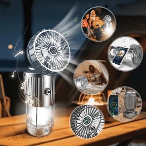 5-u-1 kamping svjetiljka - ventilator, svjetlo, zvučnik, power bank i kompas | LANTFAN